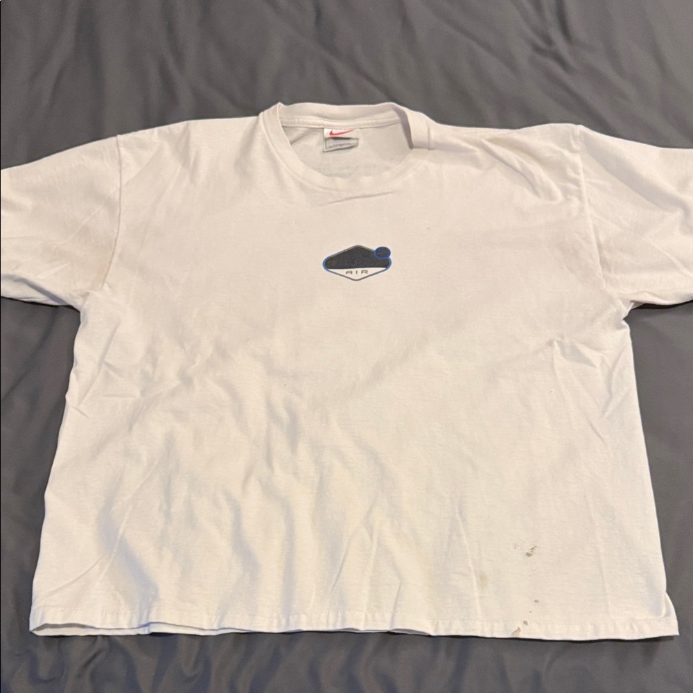 Nike White Tee with Blue Graphic